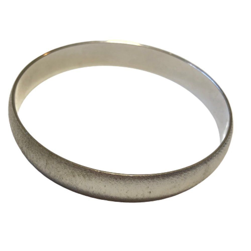 Monet Silver Tone Metal Bangle Bracelet - 7.75"